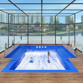 现代室外滑板冲浪3D模型下载